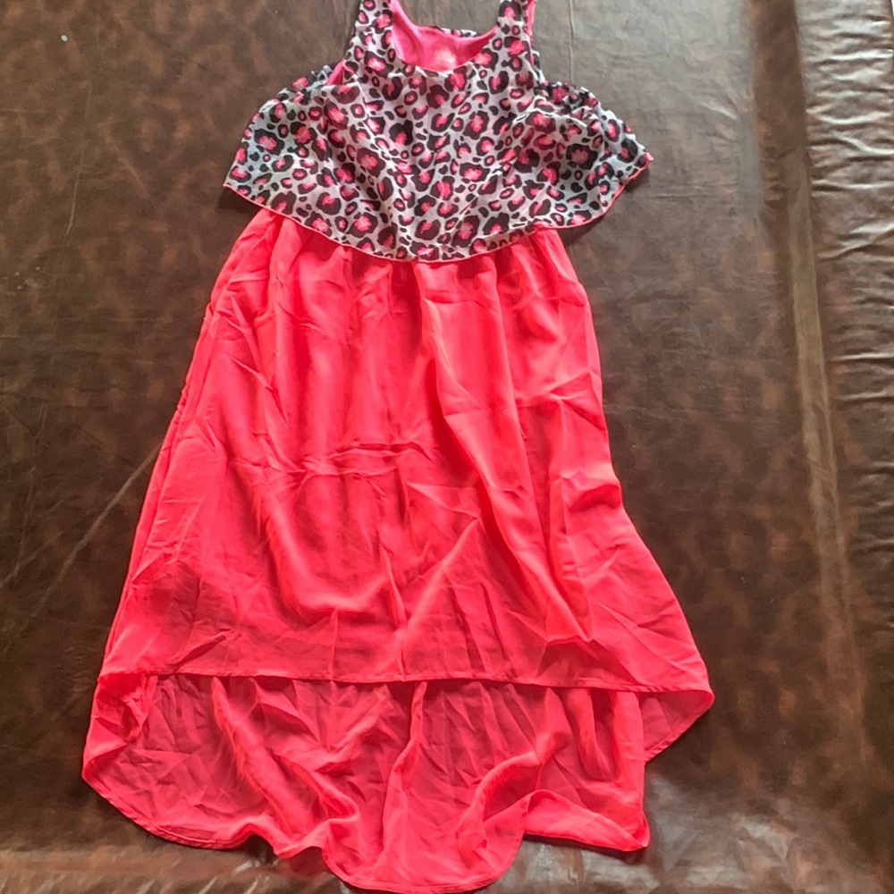 Faded Glory Girls XL Neon Pink Leopard Print Dress